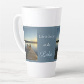 Het leven is leuker aan het meer Onthutsend meerzi Latte Mok (Linkerhoek)