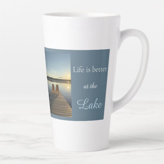 Het leven is leuker aan het meer Onthutsend meerzi Latte Mok (Rechts)