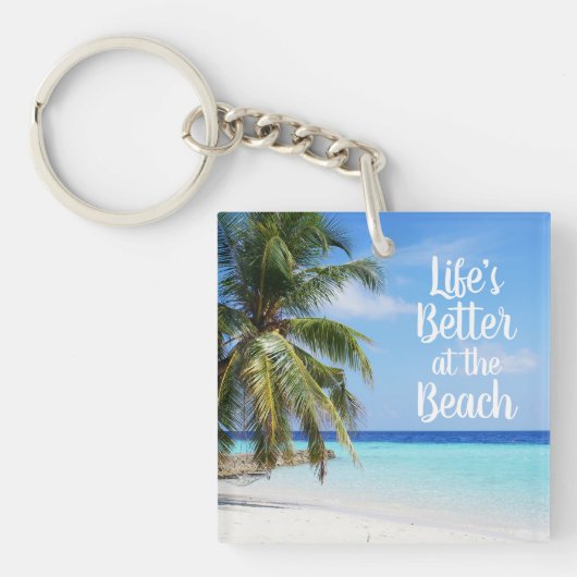 Het Leven Is Leuker Aan Het Strand Sleutelhanger (Voorkant)