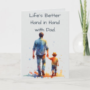 Het leven is leuker hand in hand met papa Gefelici Kaart
