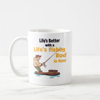 Het leven is leuker met een hengel in de hand koffiemok