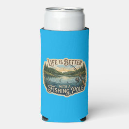 Het leven is leuker met een hengel seltzer blikjeskoeler