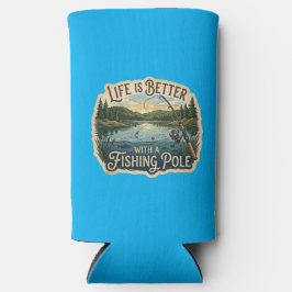 Het leven is leuker met een hengel seltzer blikjeskoeler