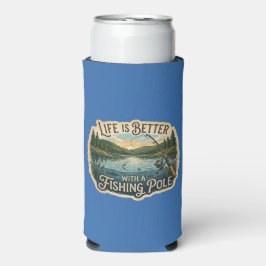 Het leven is leuker met een hengel seltzer blikjeskoeler