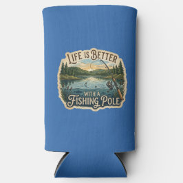 Het leven is leuker met een hengel seltzer blikjeskoeler