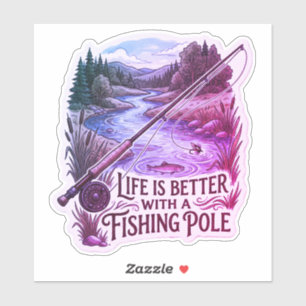 Het leven is leuker met een hengel sticker