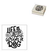 Het leven is leuker met een hond rubberstempel (Gestempeld)