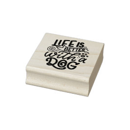Het leven is leuker met een hond rubberstempel