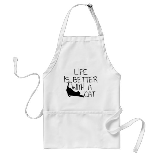 Het leven is leuker met een kat standaard schort (Voorkant)