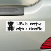 Het leven is leuker met een Newfie Bumpersticker (Op auto)
