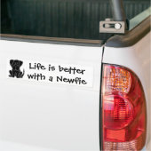 Het leven is leuker met een Newfie Bumpersticker (Op Truck)