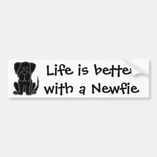 Het leven is leuker met een Newfie Bumpersticker (Voorkant)