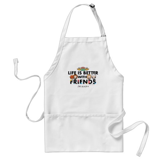 Het leven is leuker met FRIENDS™ Chibi Art Standaard Schort (Voorkant)