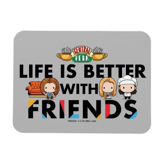 Het leven is leuker met FRIENDS™ Chibi-illustratie Magneet (Horizontaal)