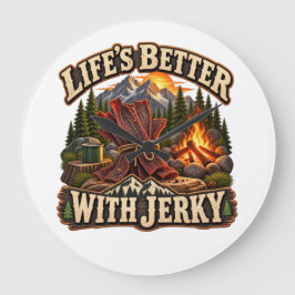Het Leven Is Leuker Met Jerky Rustieke Kampeeravon Grote Klok