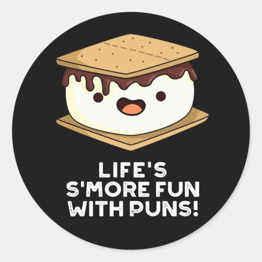 Het leven is leuker met Puns Funny Food Pun Dark B Ronde Sticker (Voorkant)