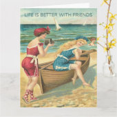 Het leven is leuker met vrienden Groet Kaart (Gele Bloem)
