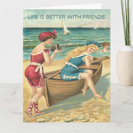 Het leven is leuker met vrienden Groet Kaart (Voorkant)