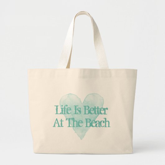 Het leven is leuker op het strand jumbo canvas tas (Voorkant)