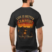 Het Leven Is Leuker Rond Het Kampvuur T-shirt (Achterkant)
