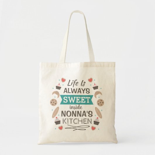 Het leven is lief in Nonna's keuken Tote Bag (Voorkant)