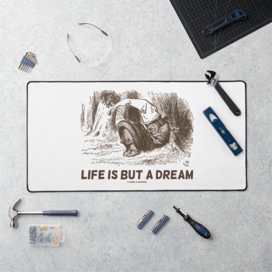 Het leven is maar een droomwonderland dat de rode  bureaumat (Werkstation)