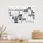 'Het leven is maar een Walking Shadow' Shakespeare Poster (Keuken)