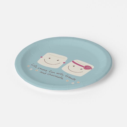 Het leven is meer Fun Marshmallow Friends Borden Papieren Bordje (Gekanteld)