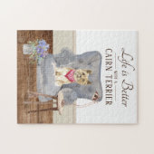 Het leven is met een airco Terrier Legpuzzel (Horizontaal)