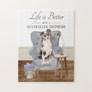 Het leven is met een Australische herder Legpuzzel