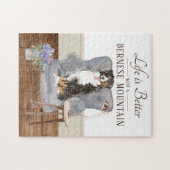 Het leven is met een Bernese bergen hond Legpuzzel (Horizontaal)