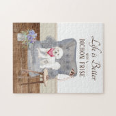 Het leven is met een Bichon Frise Legpuzzel (Horizontaal)