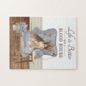 Het leven is met een bloedhond legpuzzel (Horizontaal)