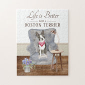 Het leven is met een Boston Terrier Legpuzzel (Verticaal)