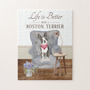 Het leven is met een Boston Terrier Legpuzzel