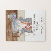 Het leven is met een Cavalier koning Charles Spani Legpuzzel (Horizontaal)