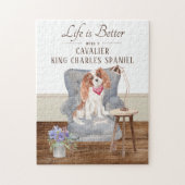 Het leven is met een Cavalier koning Charles Spani Legpuzzel (Verticaal)