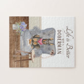 Het leven is met een Doberman Legpuzzel (Horizontaal)