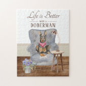 Het leven is met een Doberman Legpuzzel (Verticaal)