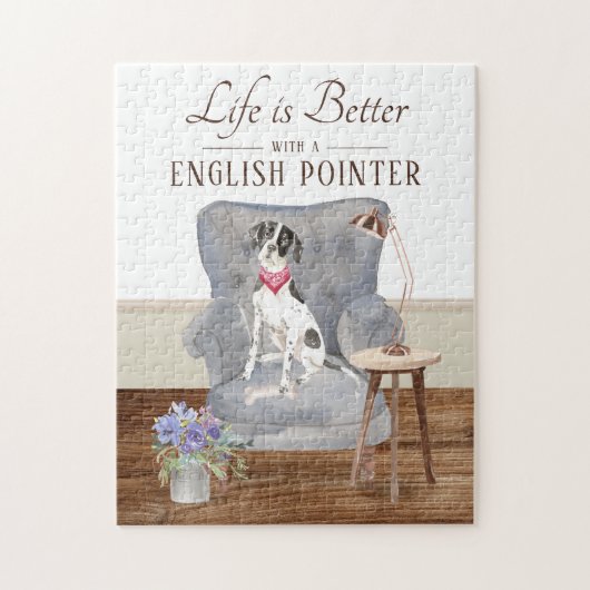 Het leven is met een Engelse aanwijzer Legpuzzel (Verticaal)