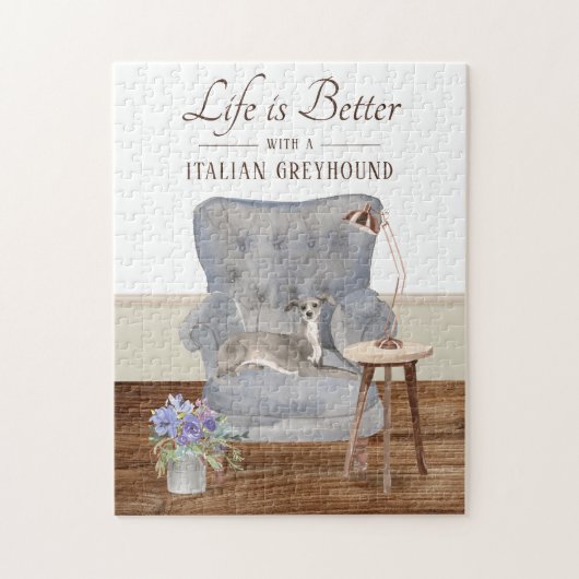 Het leven is met een Italiaanse grijze puzzel (Verticaal)