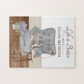 Het leven is met een Italiaanse grijze puzzel Legpuzzel (Horizontaal)