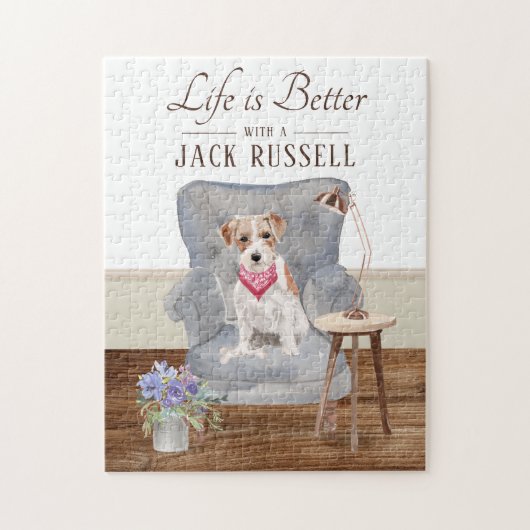 Het leven is met een Jack Russell Legpuzzel (Verticaal)
