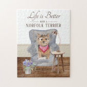 Het leven is met een Norfolk Terrier Jigzaag Puzzl Legpuzzel (Verticaal)
