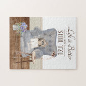 Het leven is met een SHIH TZU Jigzaag Puzzle Legpuzzel (Horizontaal)