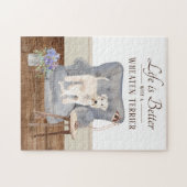 Het leven is met een WITTE TERRIER Jigzaag Puzzle Legpuzzel (Horizontaal)