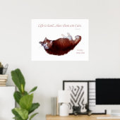 Het leven is moeilijk...Dan zijn er Katten. Poster (Thuiskantoor)