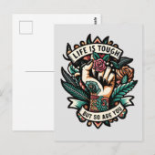 Het leven is moeilijk, dus jij ook. briefkaart (Voorkant / Achterkant)