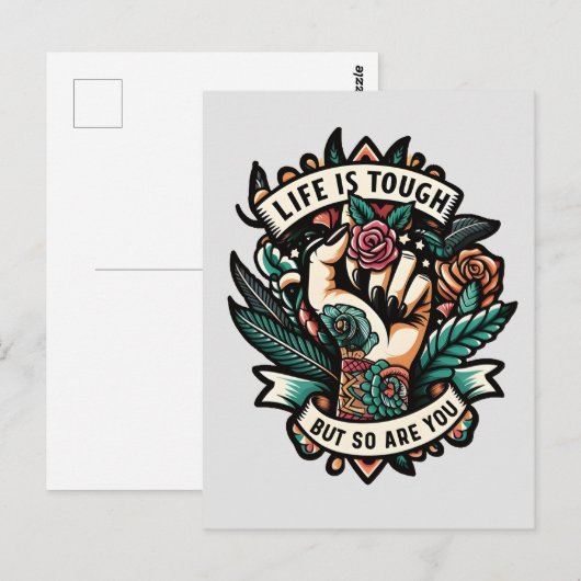 Het leven is moeilijk, dus jij ook. briefkaart (Voorkant / Achterkant)