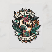 Het leven is moeilijk, dus jij ook. briefkaart (Voorkant)